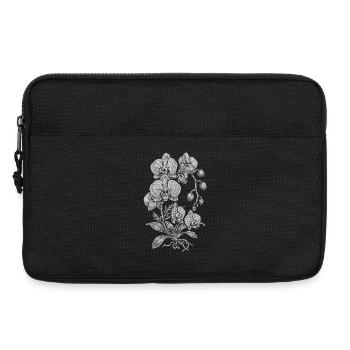 Orchid Linework Silk Floral - Laptop bag 13" - black - Front