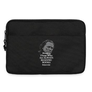 Citation de Charles Bukowski sur la lecture de livres - Sacoche pour ordinateur portable 13 pouces - noir - Devant