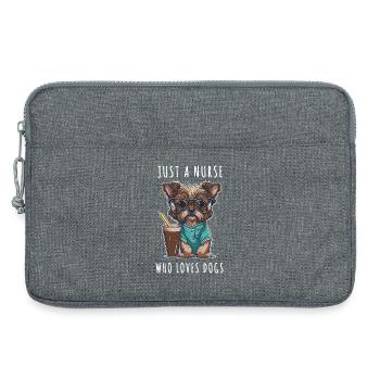 Juste une infirmière qui aime les chiens et les soins de santé drôles - Sacoche pour ordinateur portable 13 pouces - gris chiné - Devant