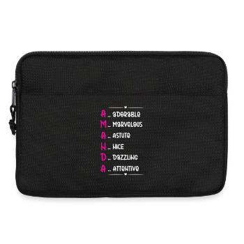 Poème du nom d’Amanda - Sacoche pour ordinateur portable 13 pouces - noir - Devant