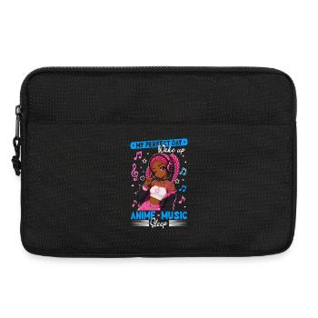 Anime and Music Chibi Black Girl - Laptop bag 13" - black - Front