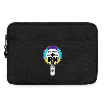 Pride Nurse RN Pride Safe With Me Badge Reel Gift - Laptop bag 13" - black - Front