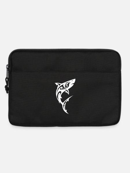 Tribal Hai Schwarz Weiß - Laptoptasche 13" - Schwarz