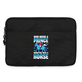 Qui a besoin d’un prince quand on a un cheval ? - Sacoche pour ordinateur portable 13 pouces - noir - Devant
