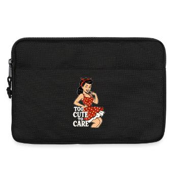 Too Cute to Care – Naughty Pin-up Girl Retro - Laptop bag 13" - black - Front
