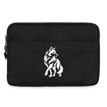 Wolfs Silhouette in Kontrast - Laptoptasche 13" - Schwarz - Vorne