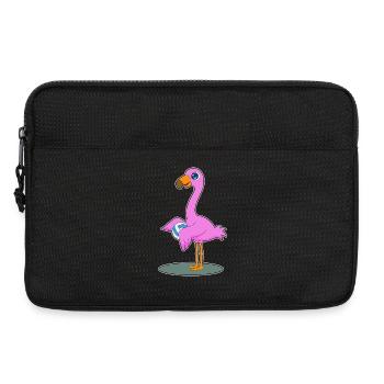 Flamingo Volleyballspieler Volleyball - Laptoptasche 13" - Schwarz - Vorne