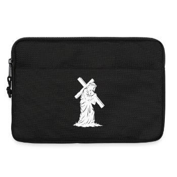Kreuzweg Silhouette Jesu - Laptoptasche 13" - Schwarz - Vorne