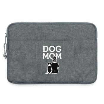 Silhouette de maman de chien - Sacoche pour ordinateur portable 13 pouces - gris chiné - Devant