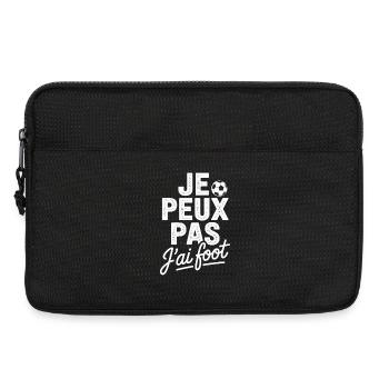 je peux pas j'ai foot - Sacoche pour ordinateur portable 13 pouces - noir - Devant