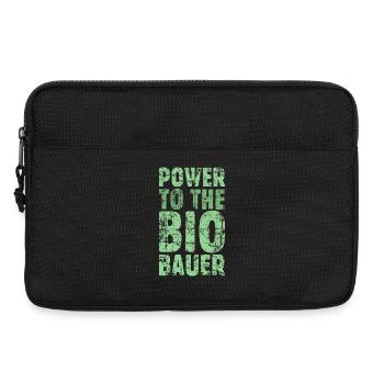 Power to the Biobauer Bio Grün Hell - Laptoptasche 13" - Schwarz - Vorne