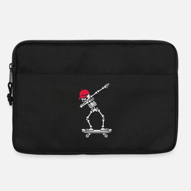 Dab dabbing skeleton skateboard skater - Laptoptasche 13" - Schwarz
