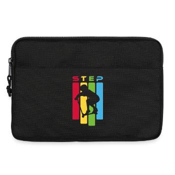 Silhouette d’escalade sur des bandes colorées - Sacoche pour ordinateur portable 13 pouces - noir - Devant