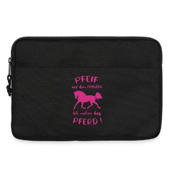 Pfeif auf den Prinzen Ich nehm das Pferd Spruch - Laptoptasche 13" - Schwarz - Vorne