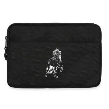 L’étalon islandais blanc - Sacoche pour ordinateur portable 13 pouces - noir - Devant