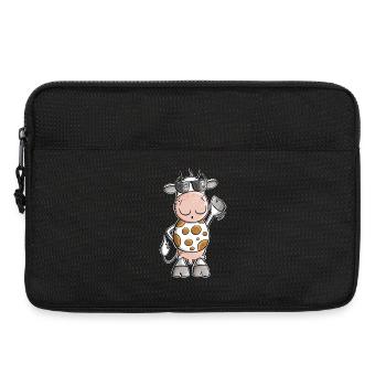 Vache fraîche avec des lunettes de soleil - Sacoche pour ordinateur portable 13 pouces - noir - Devant