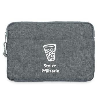 Weinfest, Stolze Pfälzerin, geschenke Pfälzer - Laptoptasche 13" - Grau meliert - Vorne