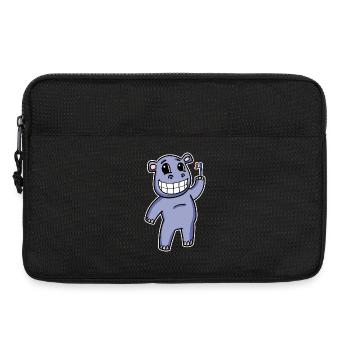 Nilpferd mit Zahnbürste - Laptoptasche 13" - Schwarz - Vorne