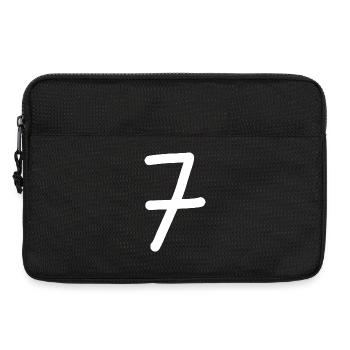 7 Nummer sieben Zahl weiß Geburtstag - Laptoptasche 13" - Schwarz - Vorne