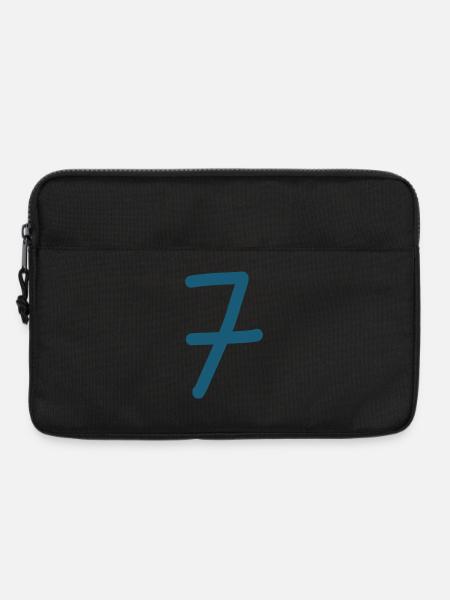 7 Nummer sieben Zahl Geburtstag - Laptoptasche 13" - Schwarz