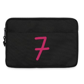 7 Number seven pink number birthday - Laptop bag 13" - black - Front