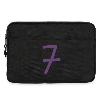 7 Nummer sieben Zahl violett Geburtstag - Laptoptasche 13" - Schwarz - Vorne