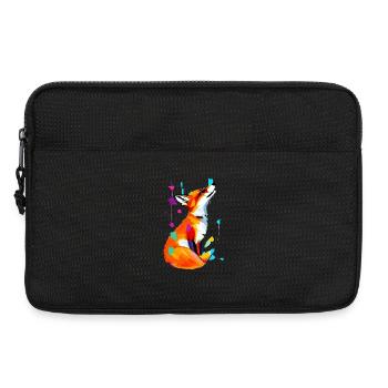 Farbexplosion Fuchs - Laptoptasche 13" - Schwarz - Vorne