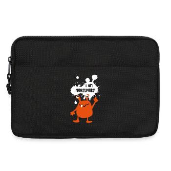 Monstre monstrueux monstrueux effrayant bande dessinée drôle - Sacoche pour ordinateur portable 13 pouces - noir - Devant