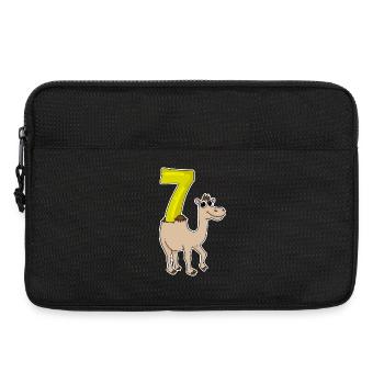 7 birthday 7 years old with animal motif - seven - Laptop bag 13" - black - Front
