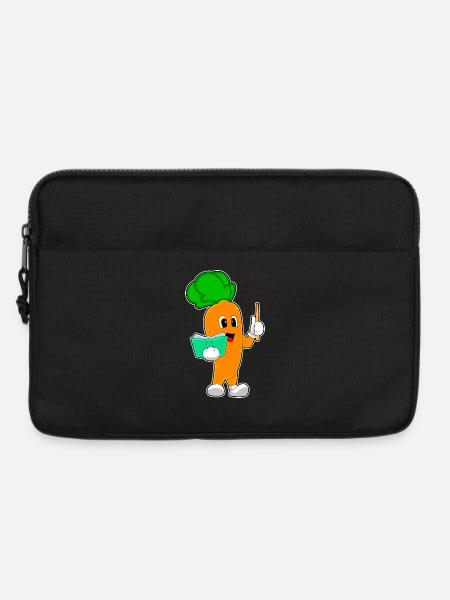 Karotte Lehrer Buch Schule - Laptoptasche 13" - Schwarz