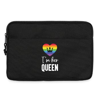 Mois de la fierté LGBT - Je suis sa reine - Sacoche pour ordinateur portable 13 pouces - noir - Devant