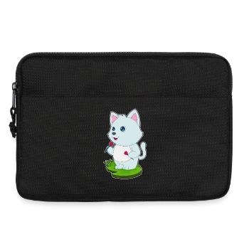 Katze Dart Dartpfeil - Laptoptasche 13" - Schwarz - Vorne