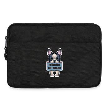 Sticker bouledogue français à bord - Sacoche pour ordinateur portable 13 pouces - noir - Devant
