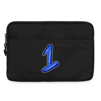 1 blue number number - Laptop bag 13" - black - Front
