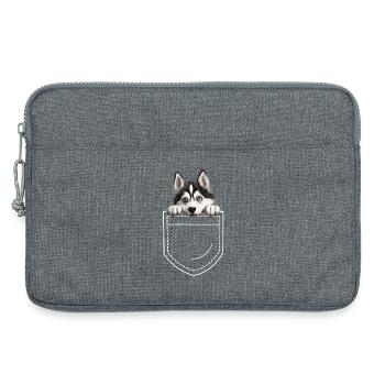 Chien Husky - Sacoche pour ordinateur portable 13 pouces - gris chiné - Devant