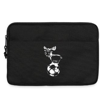 fußball Elch Hirsch lustig Ball Weihnachten Symbol - Laptoptasche 13" - Schwarz - Vorne