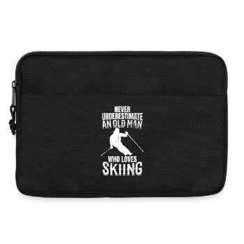 Grand-père skieur - Sacoche pour ordinateur portable 13 pouces - noir - Devant