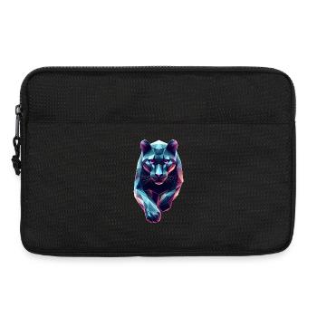 Blauer Panther Geometrisches Origami 3D - Laptoptasche 13" - Schwarz - Vorne