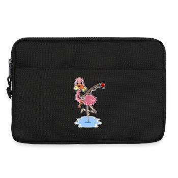 Flamingo Angler Fisch Angeln - Laptoptasche 13" - Schwarz - Vorne