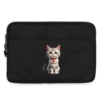 Chat de dessin animé / chat de dessin animé - Sacoche pour ordinateur portable 13 pouces - noir - Devant