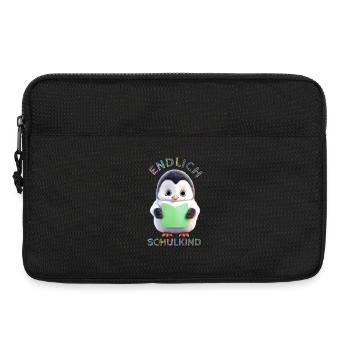 Cute Penguin with Green Book Finally Schoolchild - Laptop bag 13" - black - Front