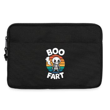 Farting Skeleton – Funny Halloween - Laptop bag 13" - black - Front