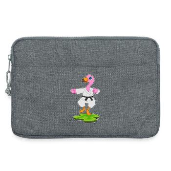 Karate Flamingo arts martiaux - Sacoche pour ordinateur portable 13 pouces - gris chiné - Devant