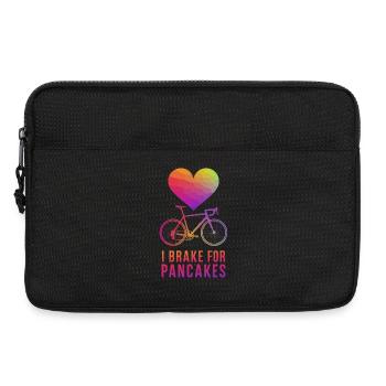 Heart and Bicycle with Pancake Text Design - Laptop bag 13" - black - Front