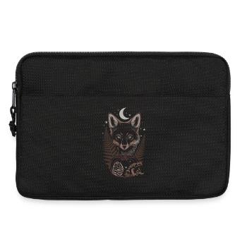 Fuchs mit Farn und Kürbis im Herbstwald - Laptoptasche 13" - Schwarz - Vorne
