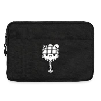 Raquette de badminton style bande dessinée - Sacoche pour ordinateur portable 13 pouces - noir - Devant