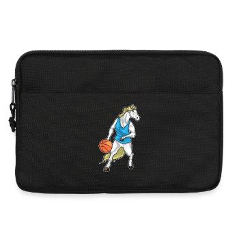 Pferd Basketballspieler Basketball - Laptoptasche 13" - Schwarz - Vorne
