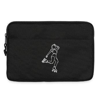 Rollschuhfahrerin Zeichnung - Laptoptasche 13" - Schwarz - Vorne