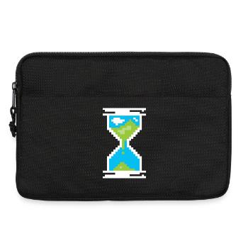 Pixel Hourglass Symbol - Landscape of the Earth - Laptop bag 13" - black - Front
