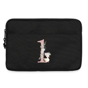 Number 1, floral, personalizable - Laptop bag 13" - black - Front